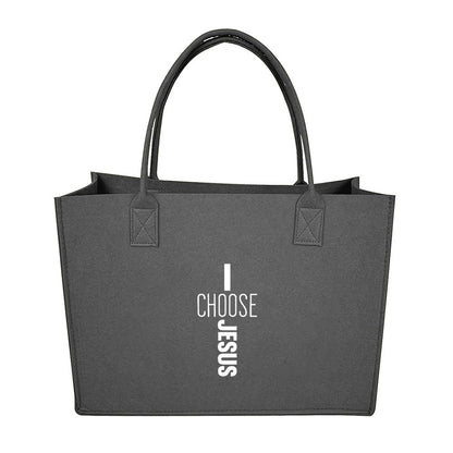 I Choose Him Christian Felt Bag