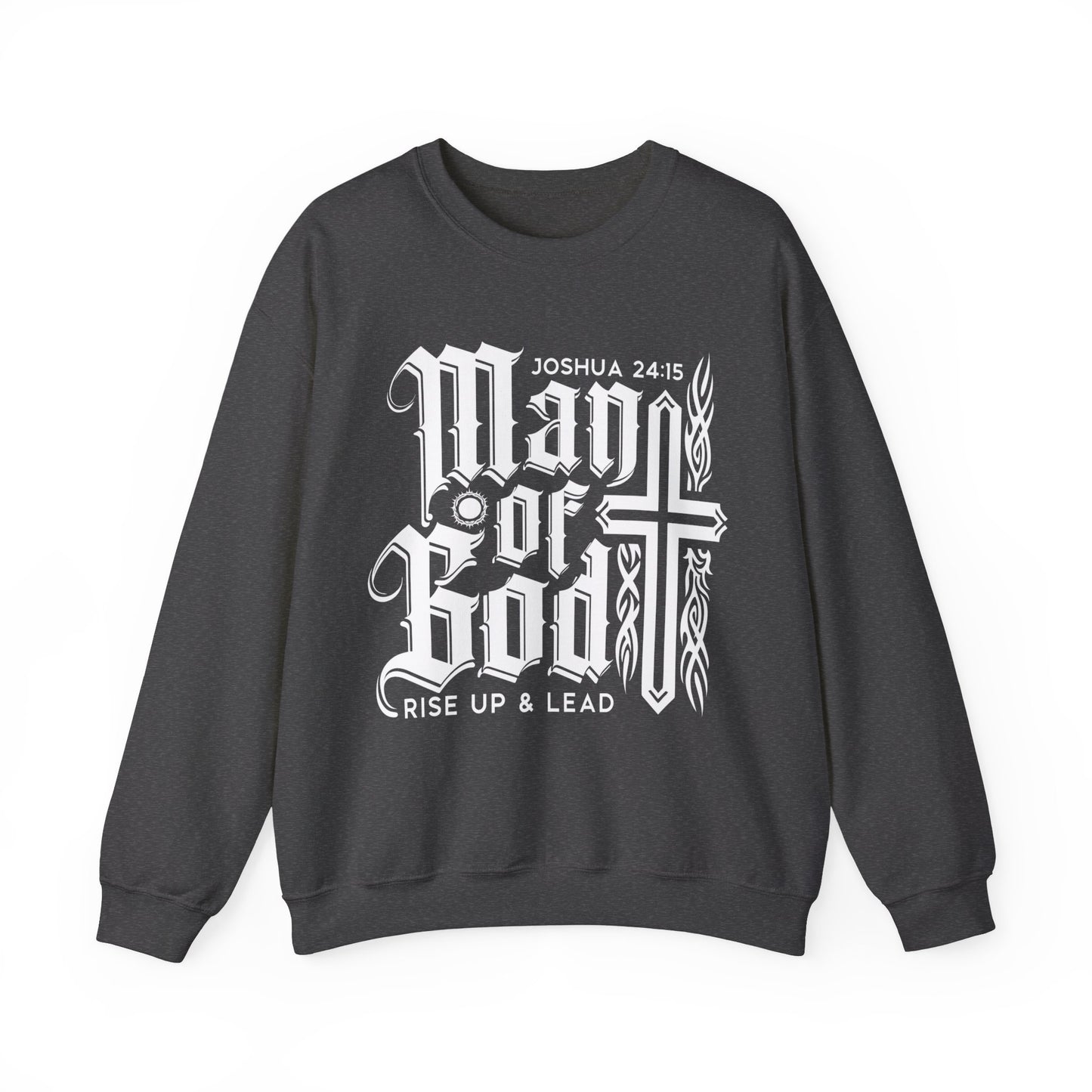 Man Of God Rise Up and Lead Men's Heavy Blend™ Crewneck Christian Sweatshirt