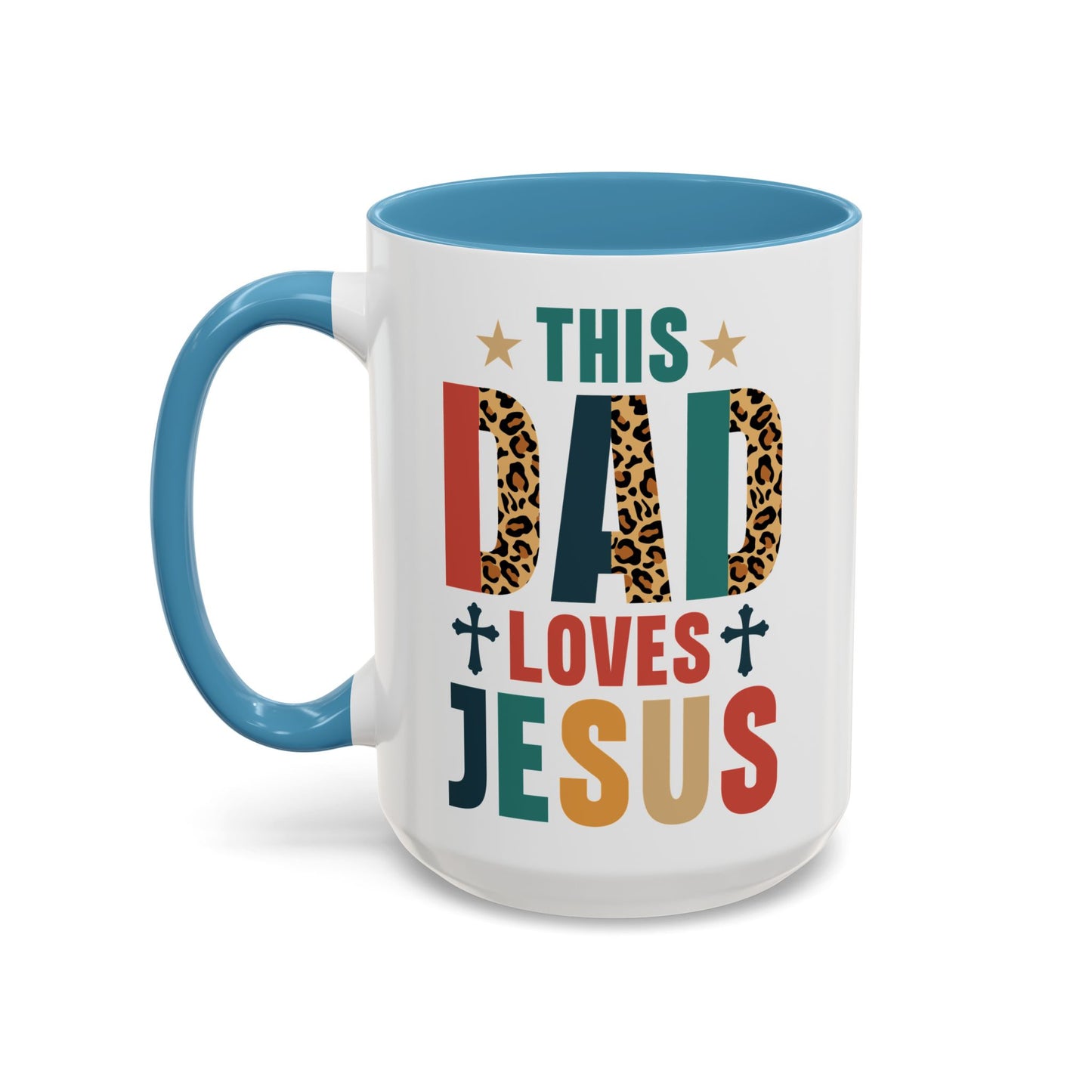 This Dad Loves Him Accent Coffee Mug - Perfect Gift for Father's Day and Christian Dads