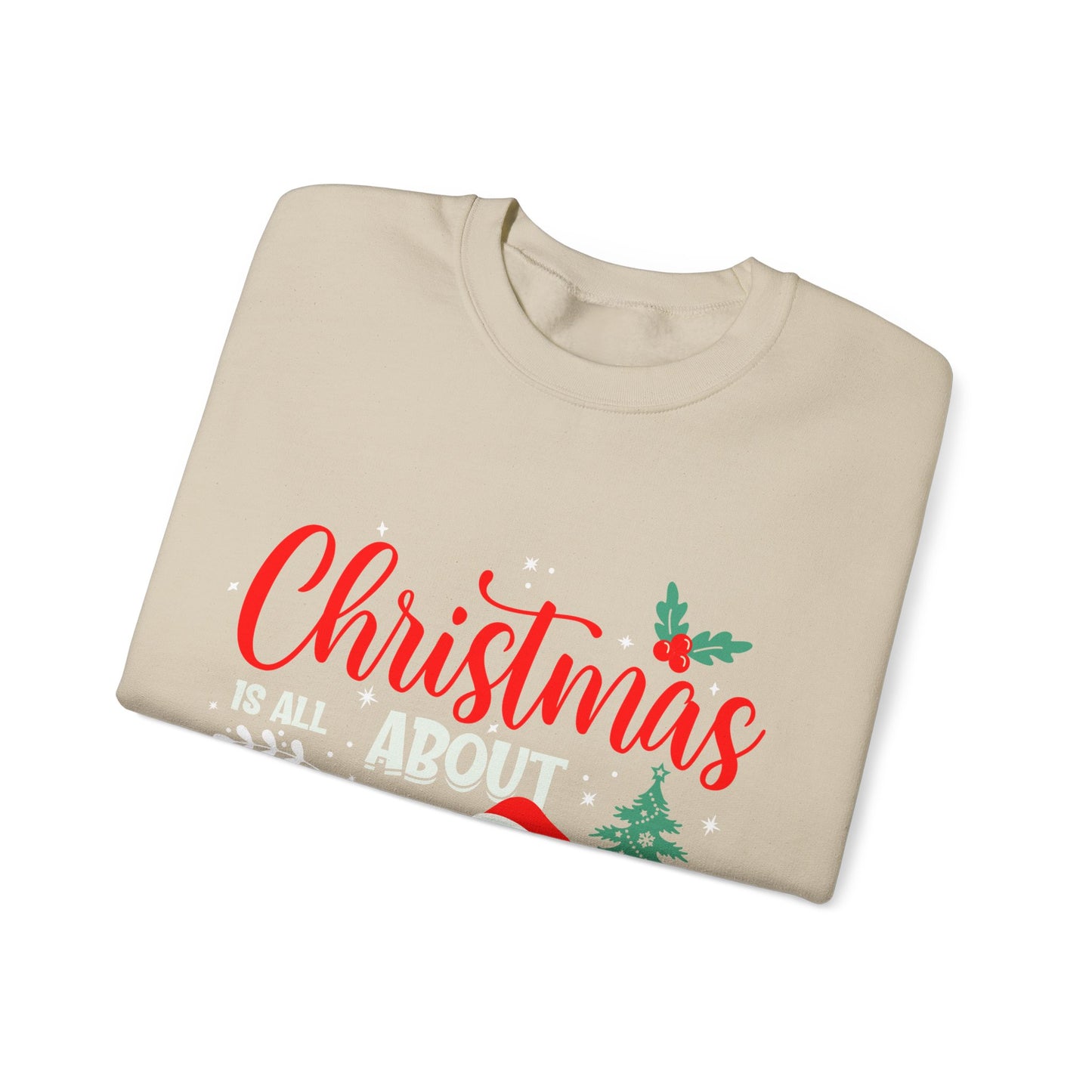 Christmas Is All About Jesus (Christmas Themed) Unisex Heavy Blend™ Crewneck Christian Sweatshirt