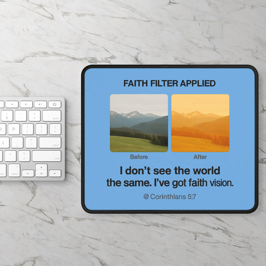 Faith - Inspired Gaming Mouse Pad, Motivational Desk Accessory, Office Decor, Gifts for Gamers, Inspirational Mousepad - ClaimedbyGodDesigns