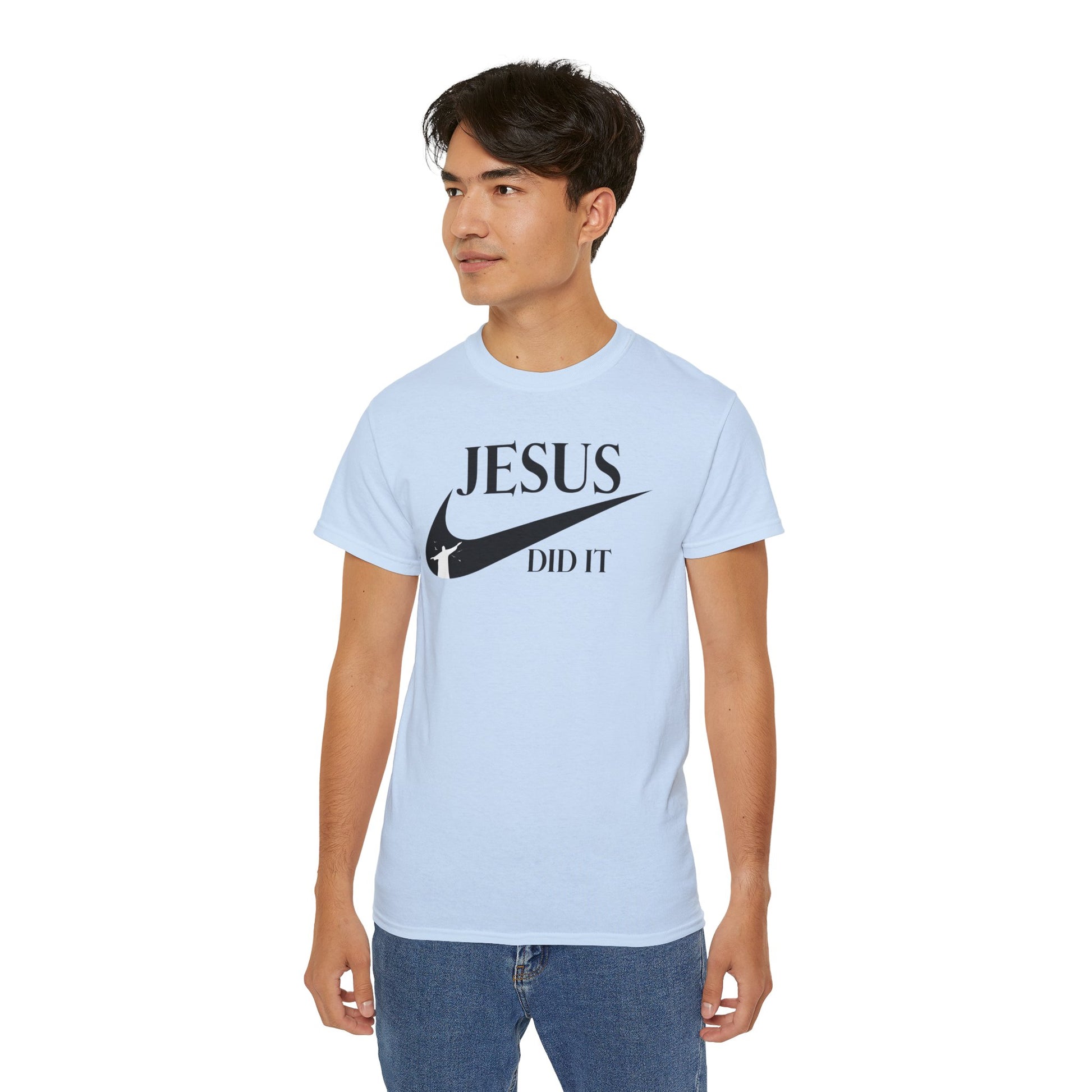 Jesus Did It (like Nike) Funny Unisex Christian Ultra Cotton Tee Printify