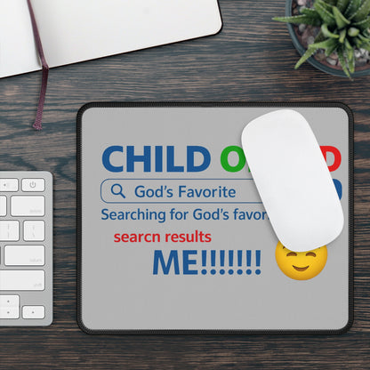 God's Favorite Gaming Mouse Pad, Funny Gamer Gift, Child of God Mouse Pad, Bible Verse Decor, Unique Gamer Accessory