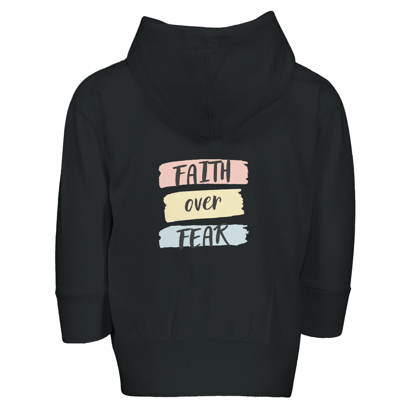 Faith Over Fear (2) Christian Toddler Zip Fleece Hooded Sweatshirt - ClaimedbyGodDesigns