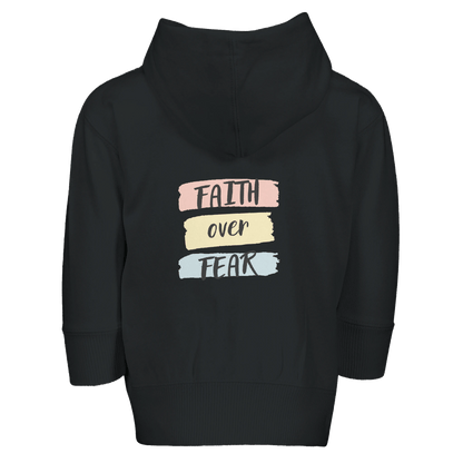 Faith Over Fear (2) Christian Toddler Zip Fleece Hooded Sweatshirt - ClaimedbyGodDesigns