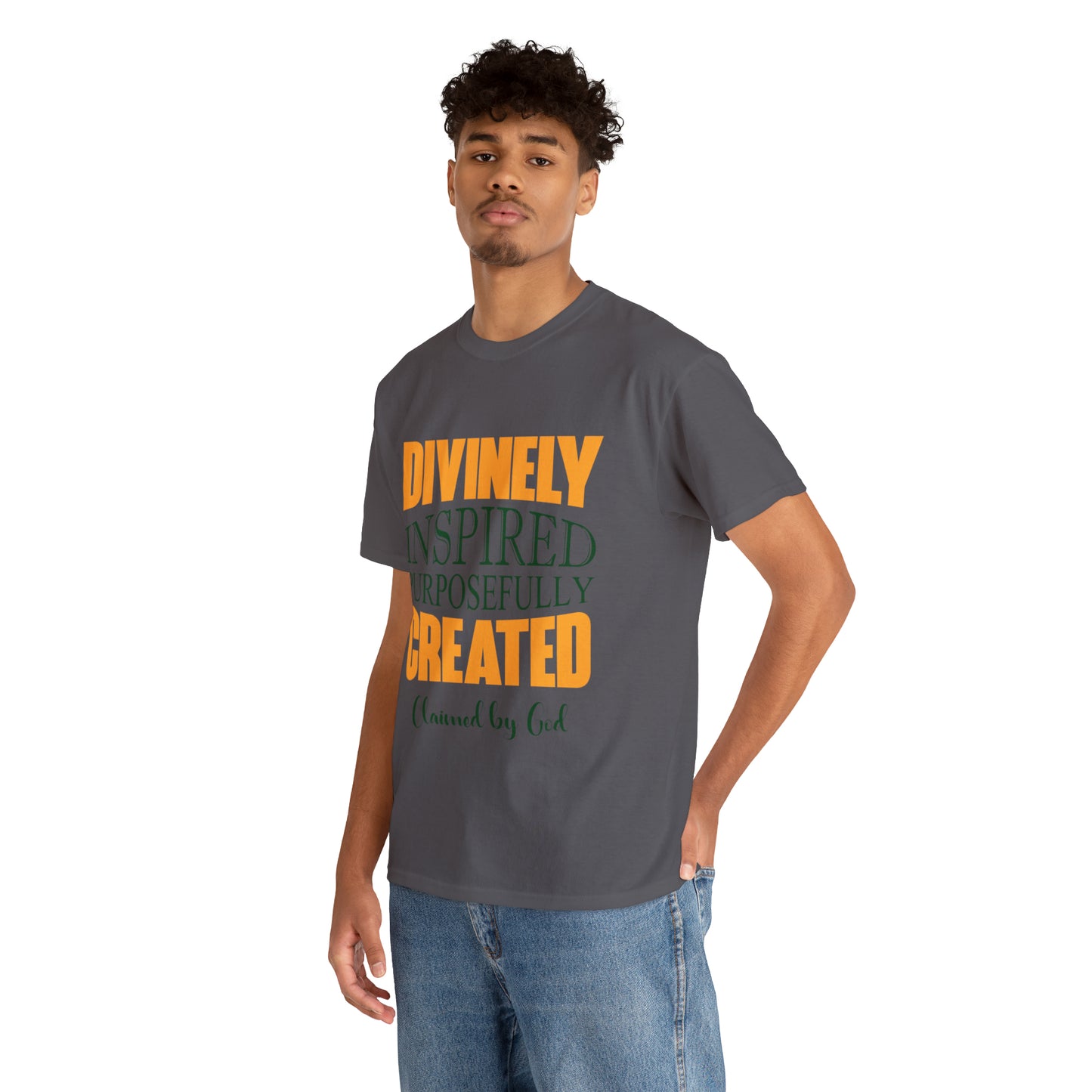 Divinely Inspired Purposefully Created Unisex Heavy Cotton Tee