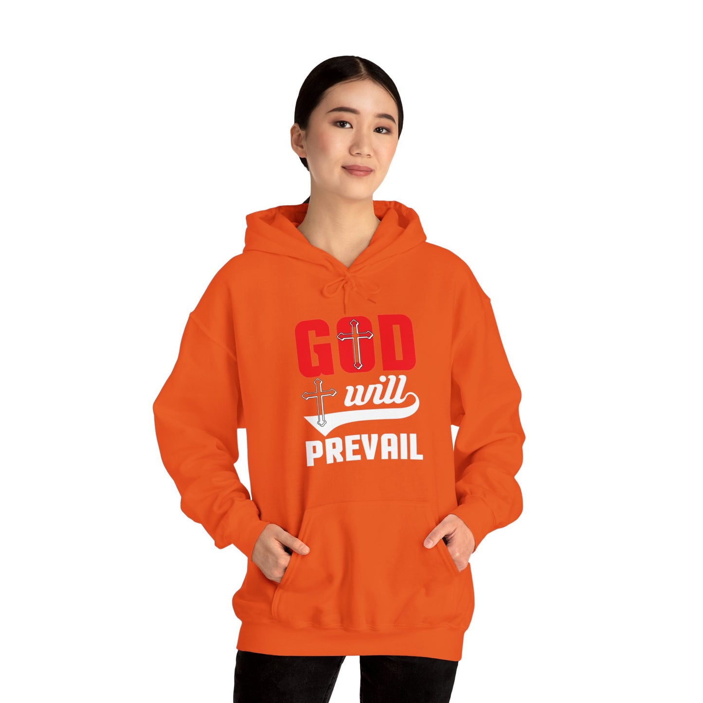 God Will Prevail Unisex Christian Hooded Pullover Sweatshirt