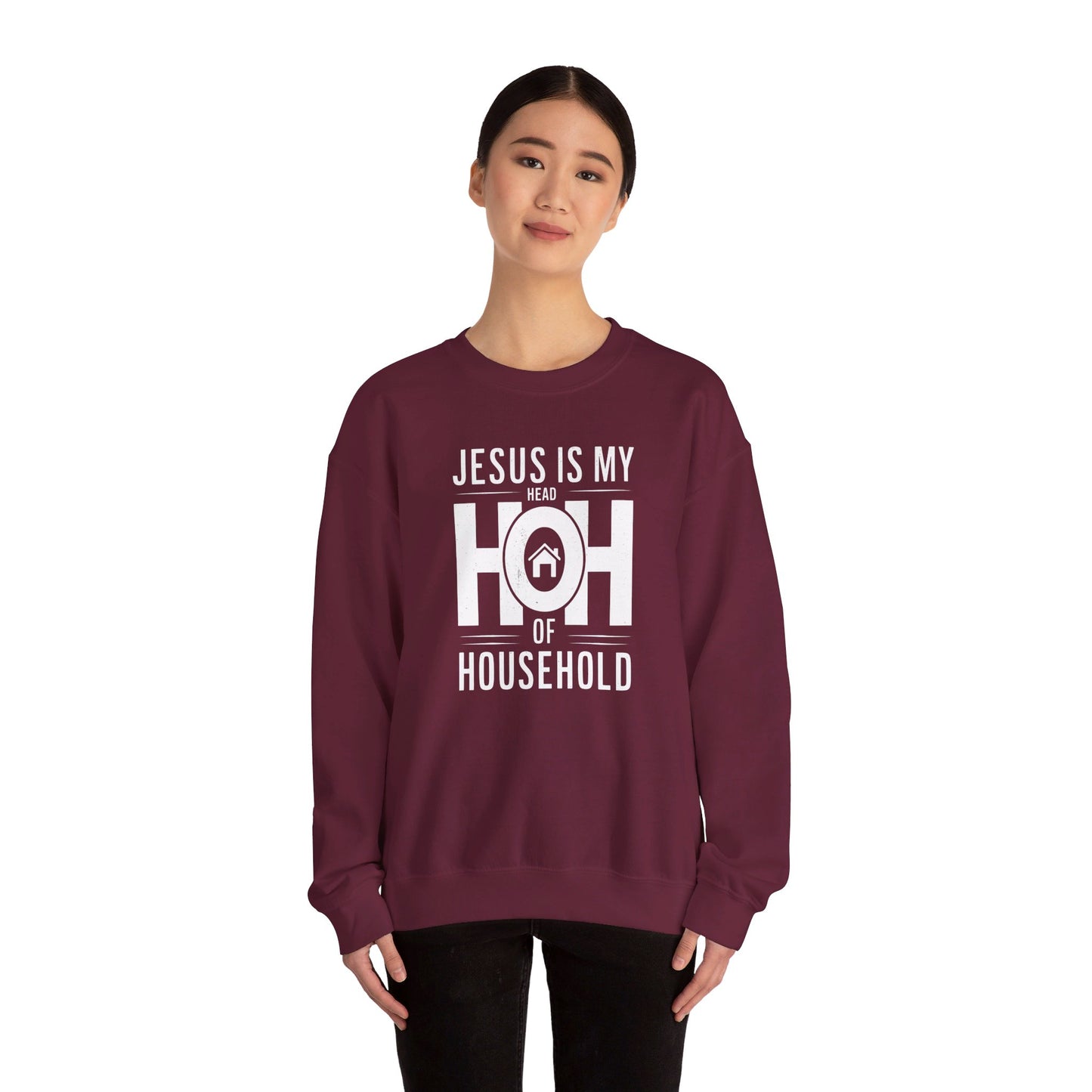 Jesus Is My Head Of Household HOH  Unisex Heavy Blend™ Crewneck Christian Sweatshirt