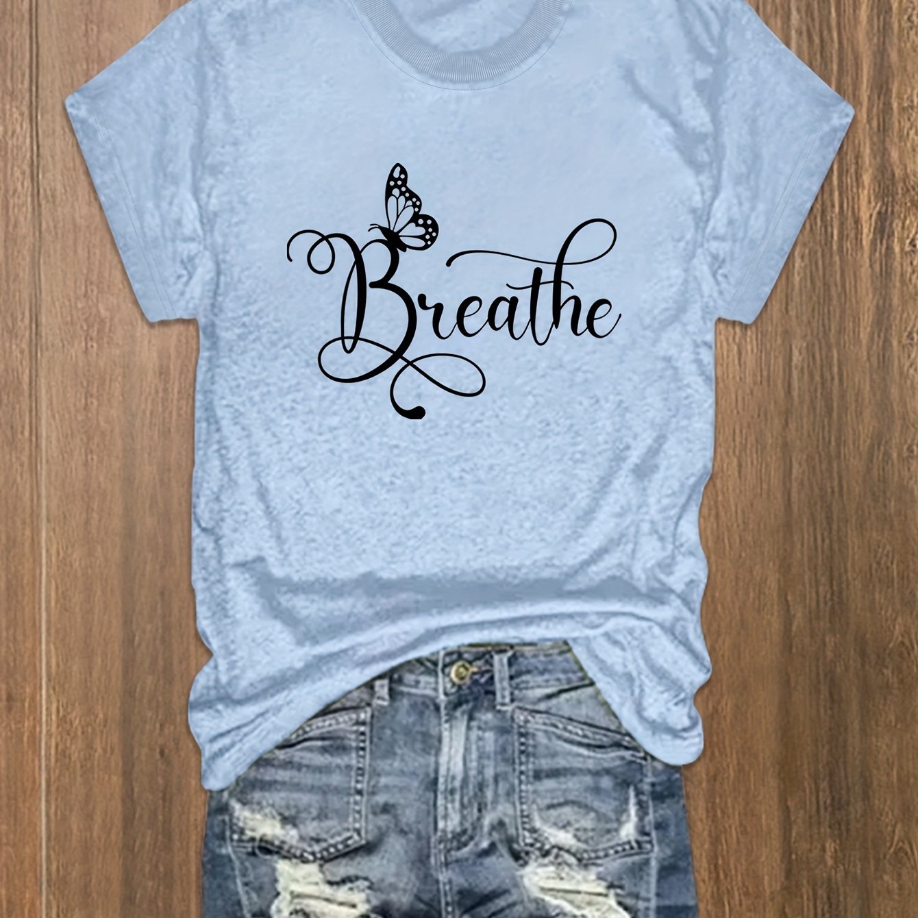 Breathe Plus Size Women's Christian T-shirt claimedbygoddesigns