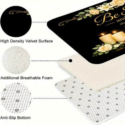 Be Still And Know That I Am God Flora Christian Kitchen Mat