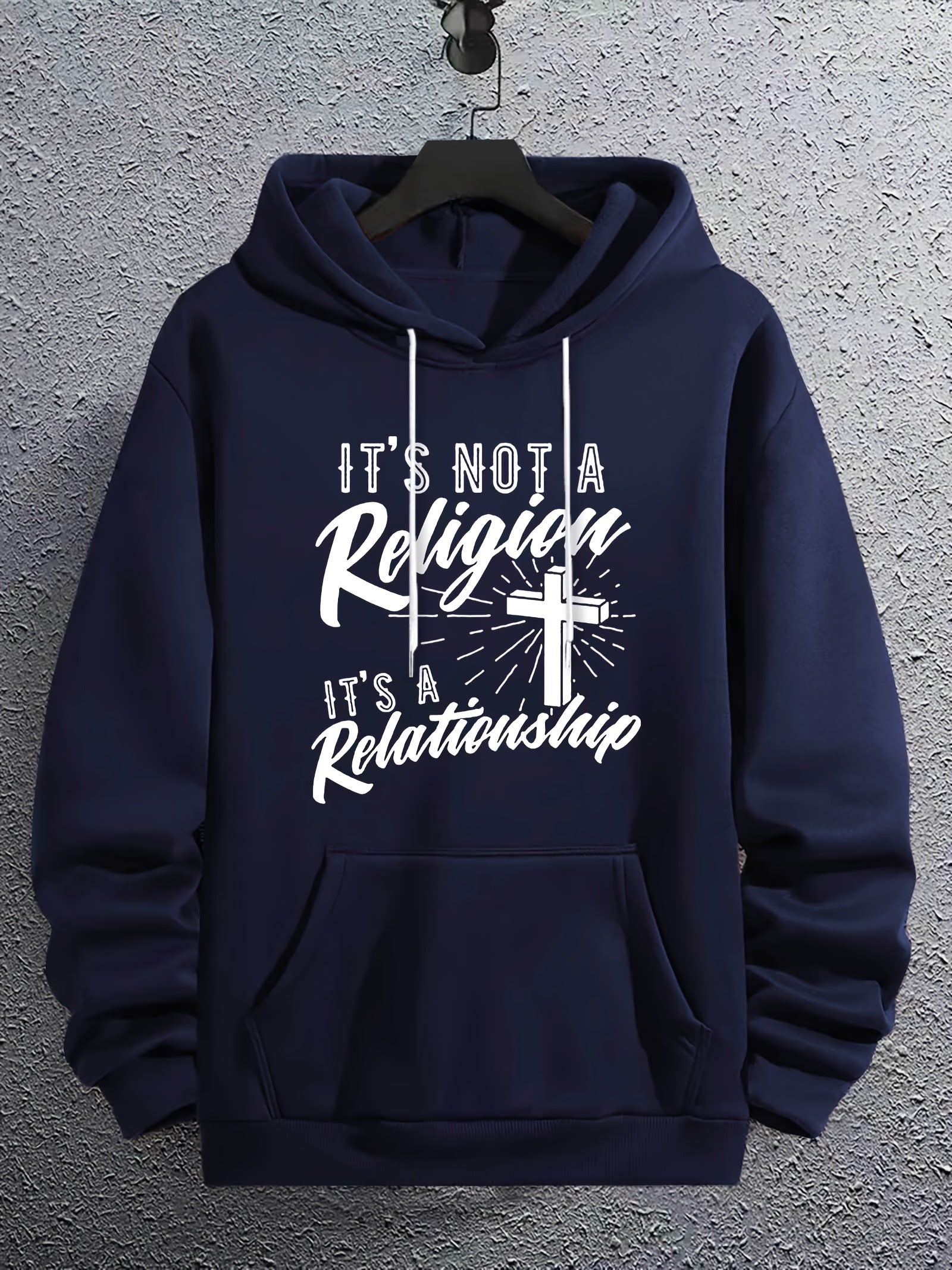 It's Not A Religion It's A Relationship Men's Christian Pullover Hooded Sweatshirt claimedbygoddesigns