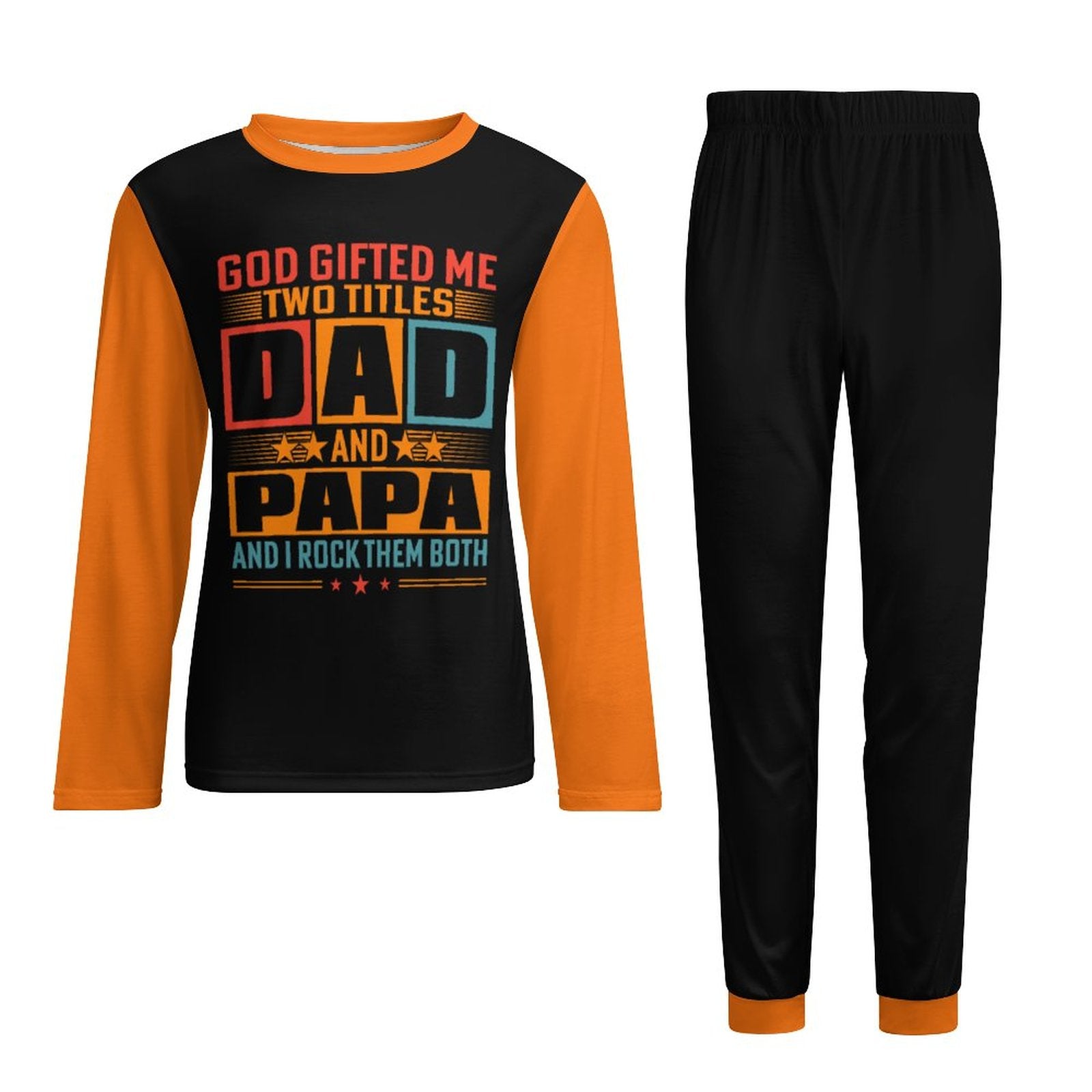 God Gifted Me Two Titles Dad And Papa And I Rock Them Both Men's Christian Pajamas SALE-Personal Design