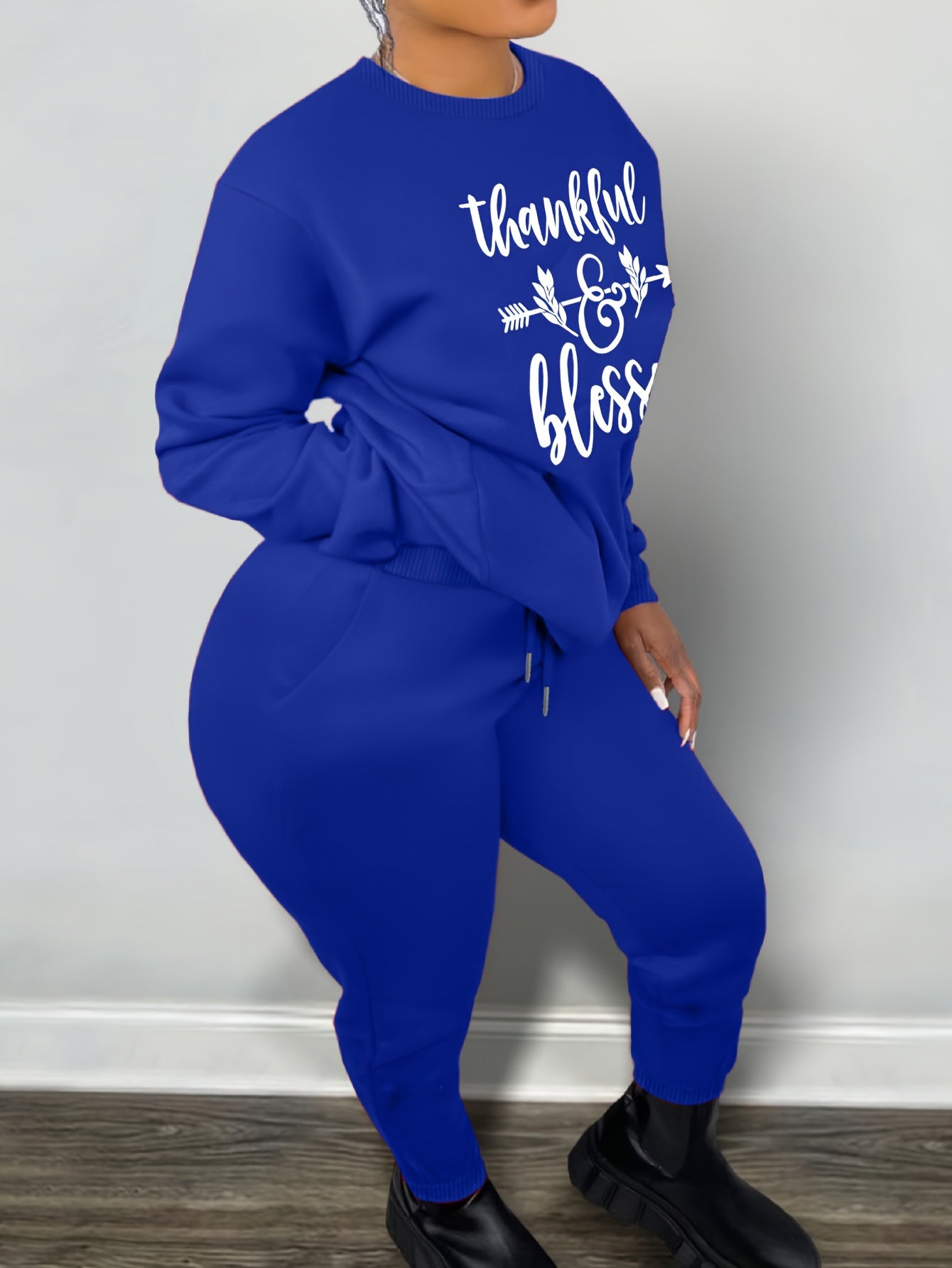 Thankful & Blessed Women's Christian Casual Outfit claimedbygoddesigns