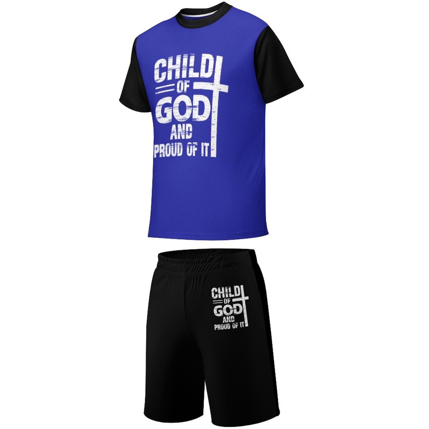 Child Of God And Proud Of It Christian Summer Casual Outfit Shorts Set SALE-Personal Design