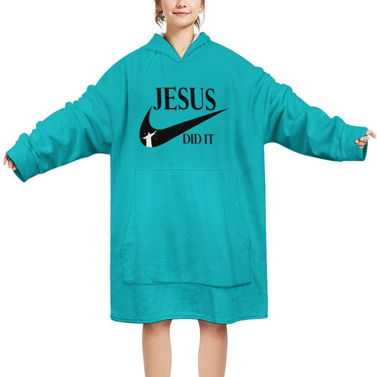 Jesus Did It Christian Wearable Oversized Sweater Blanket SALE-Personal Design