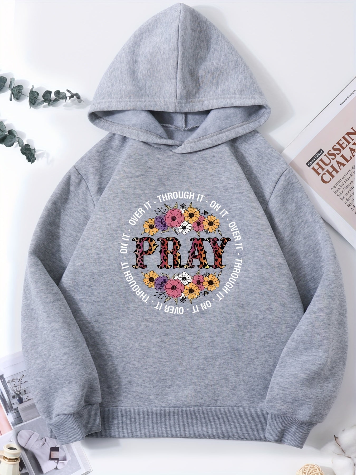 PRAY On It, Over It, Through It Youth Christian Pullover Hooded Sweatshirt claimedbygoddesigns