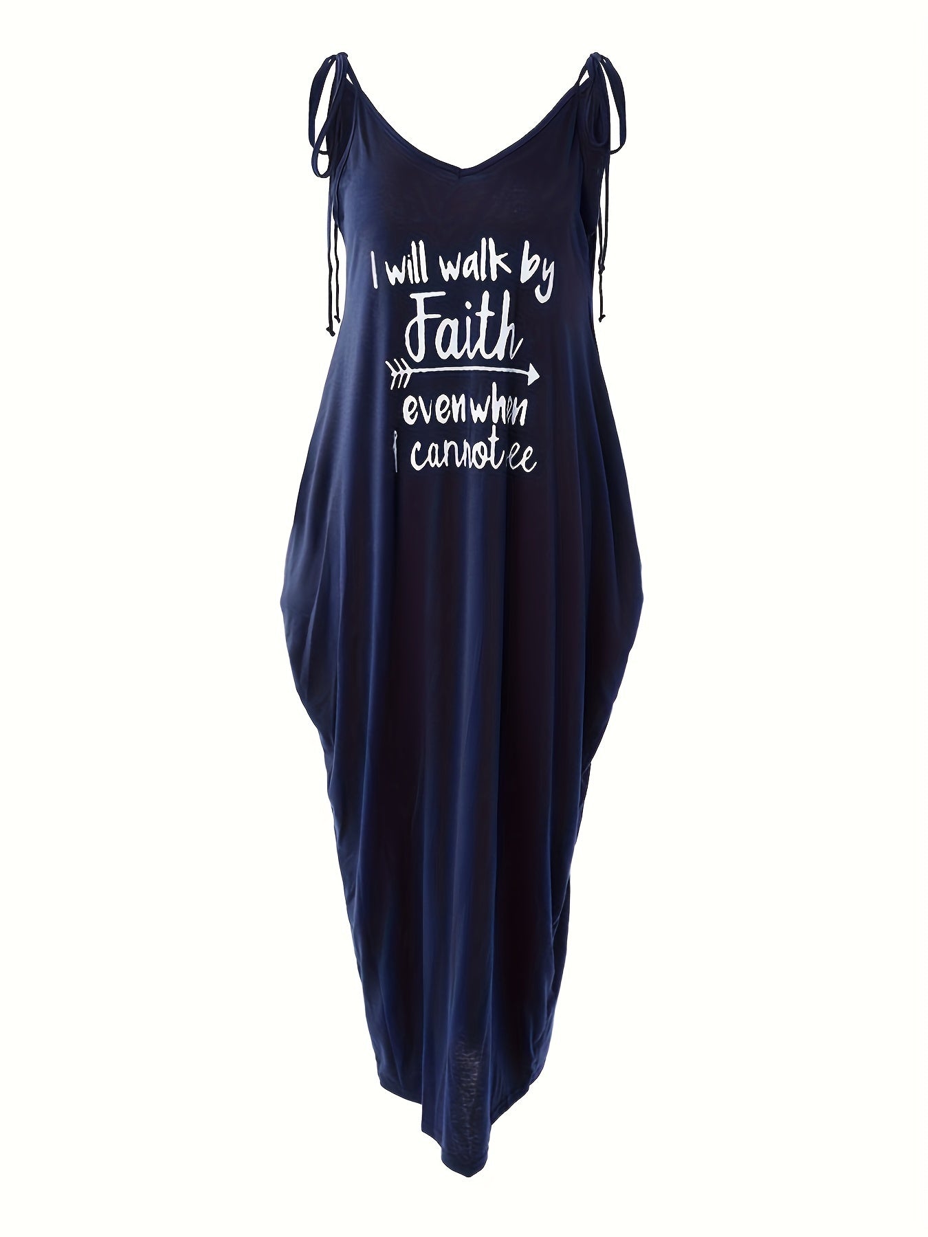 I Will Walk By Faith Even When I Cannot See Women's Christian Casual Dress claimedbygoddesigns