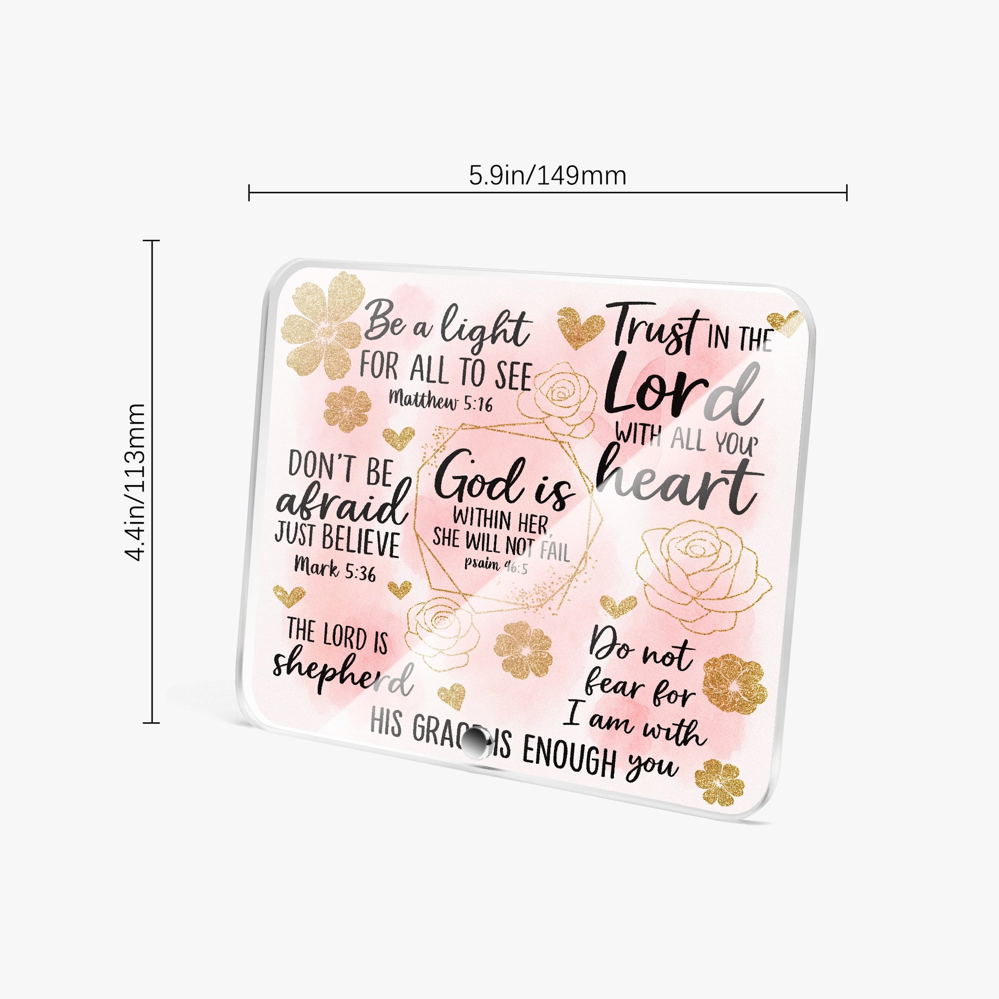 He Is Within Her Christian Acrylic Plaque with Stand - Rectangle - ClaimedbyGodDesigns