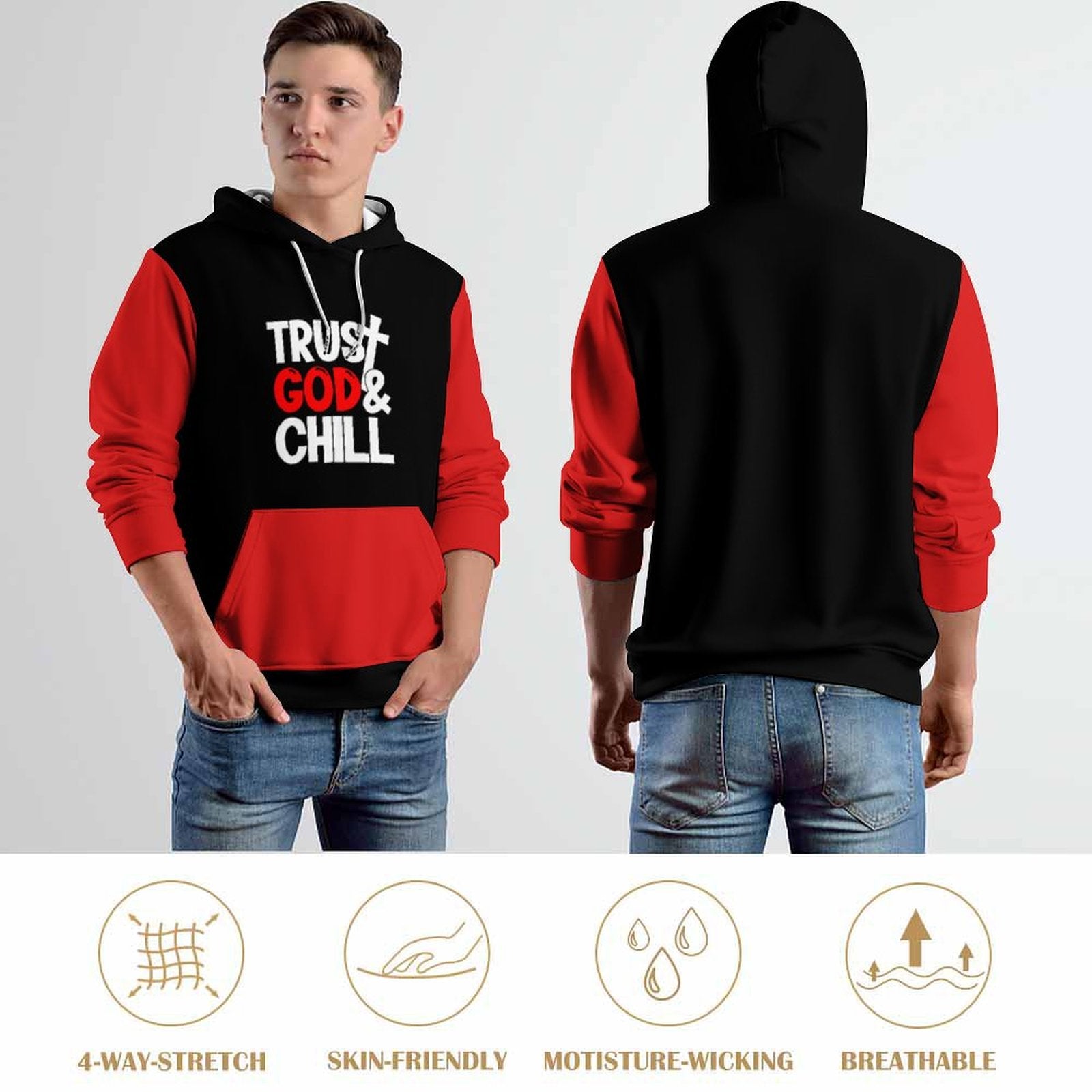 Trust God And Chill Men's Christian Pullover Hooded Sweatshirt SALE-Personal Design