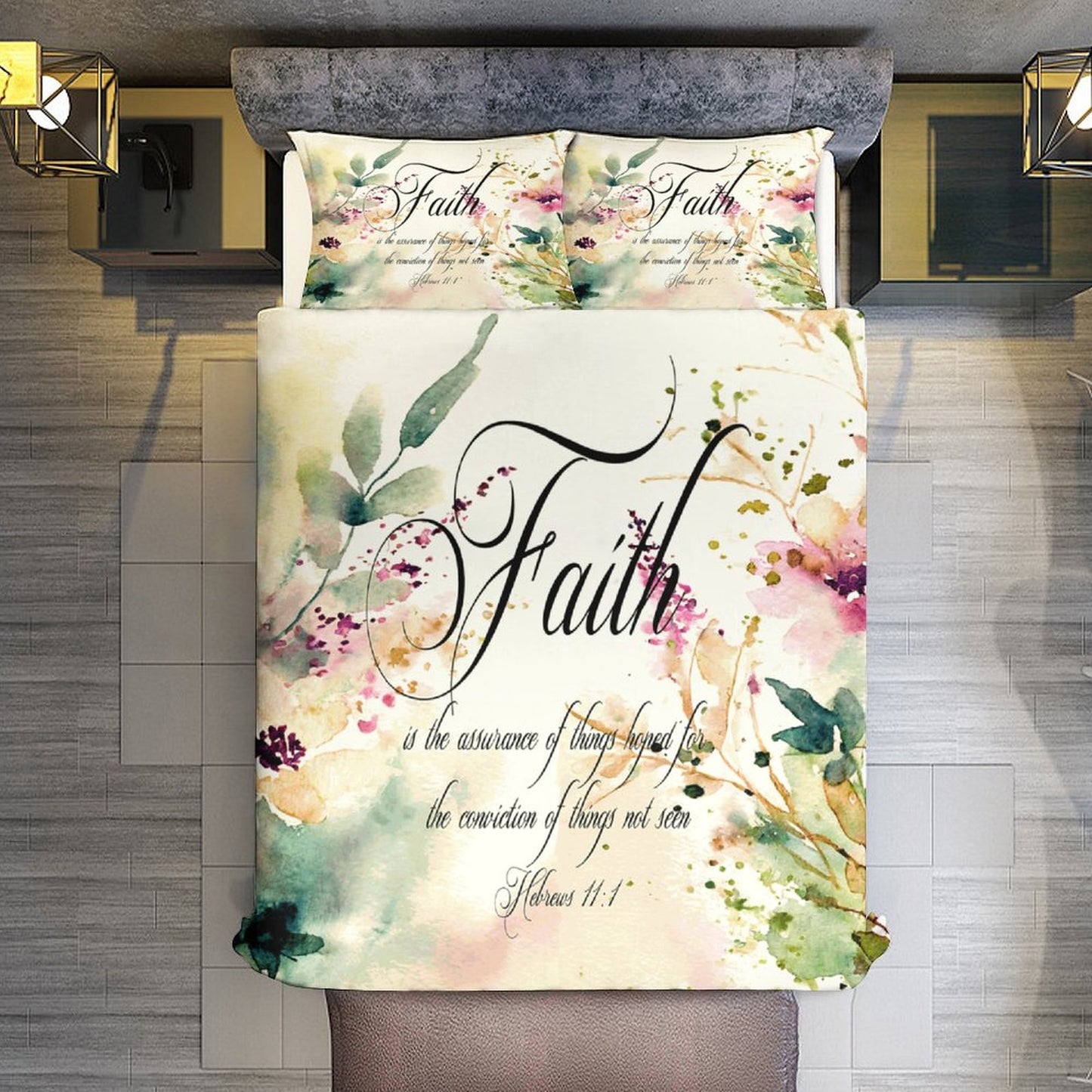 Faith Is The Assurance Of Things Hoped For  3-Piece Christian Comforter Bedding Set