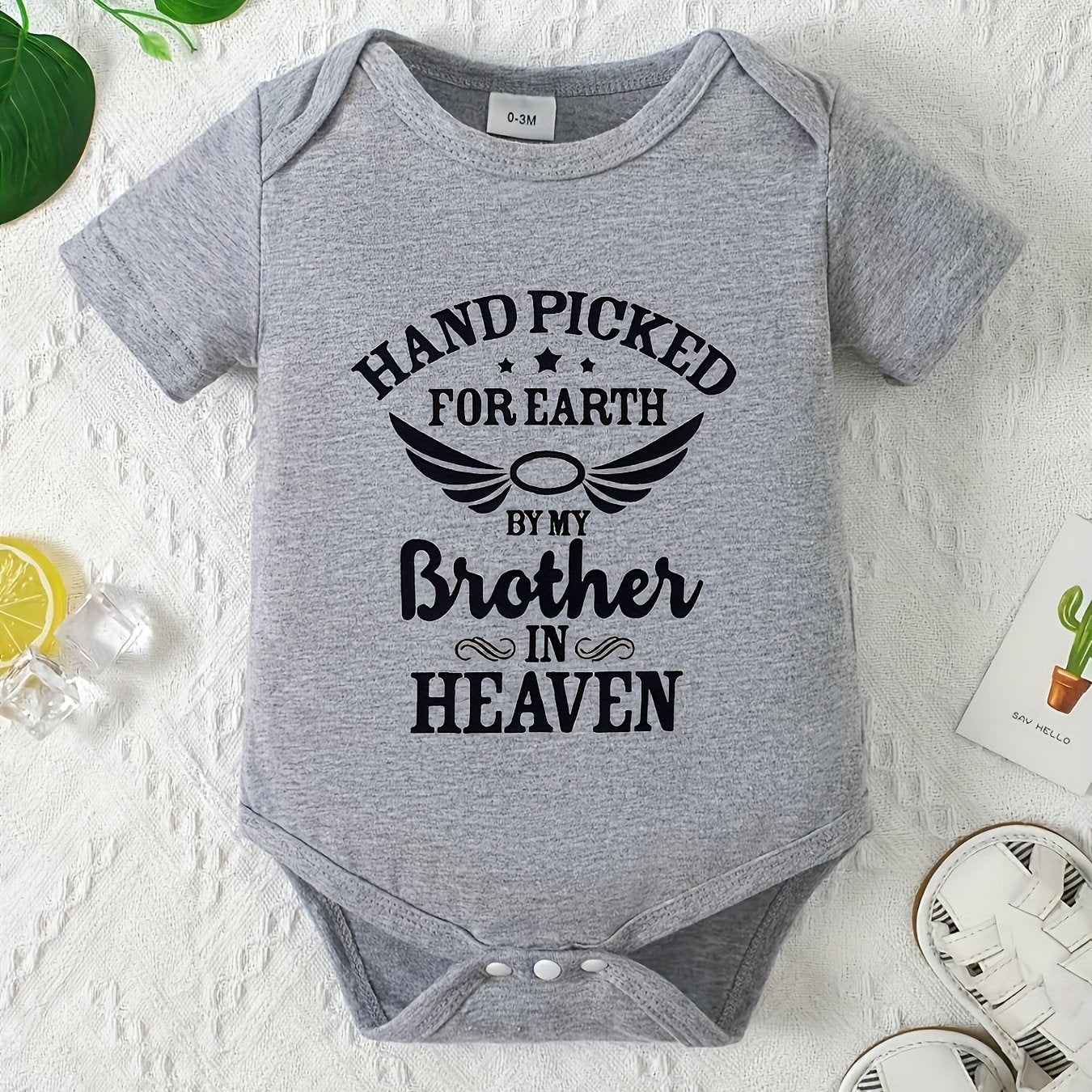Hand Picked For Earth By My Brother In Heaven  Christian Baby Onesie claimedbygoddesigns