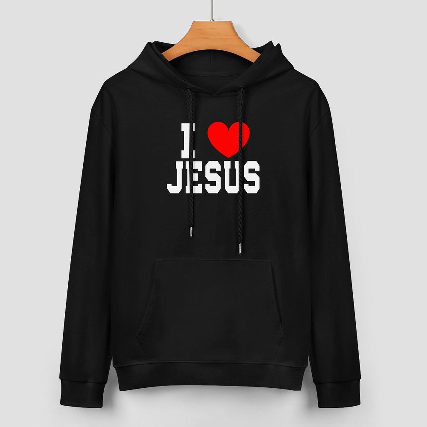 I Love Jesus Men's Christian Hooded Pullover Sweatshirt