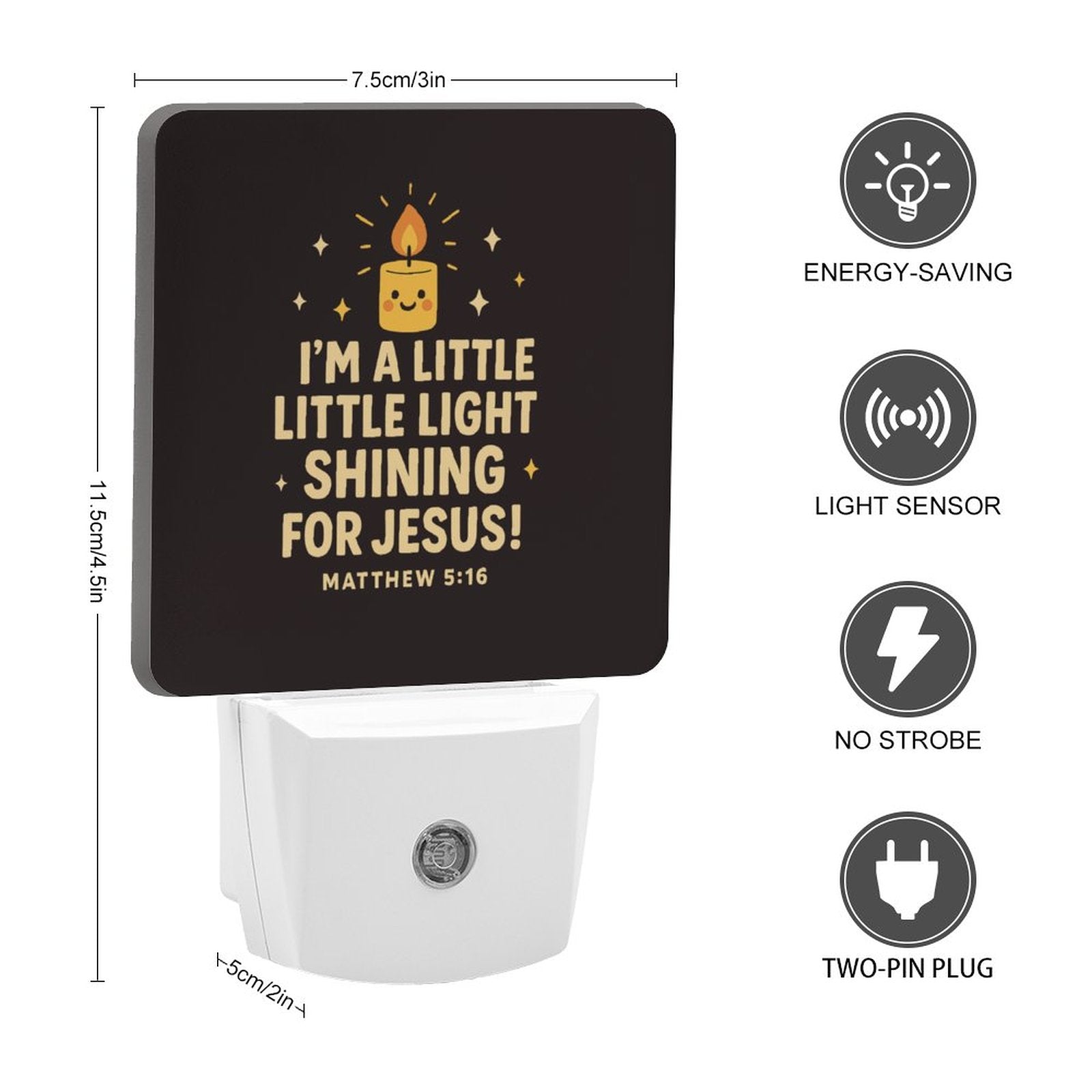 I'm A Little Light Shining For Him Christian Night Light For Kids - ClaimedbyGodDesigns