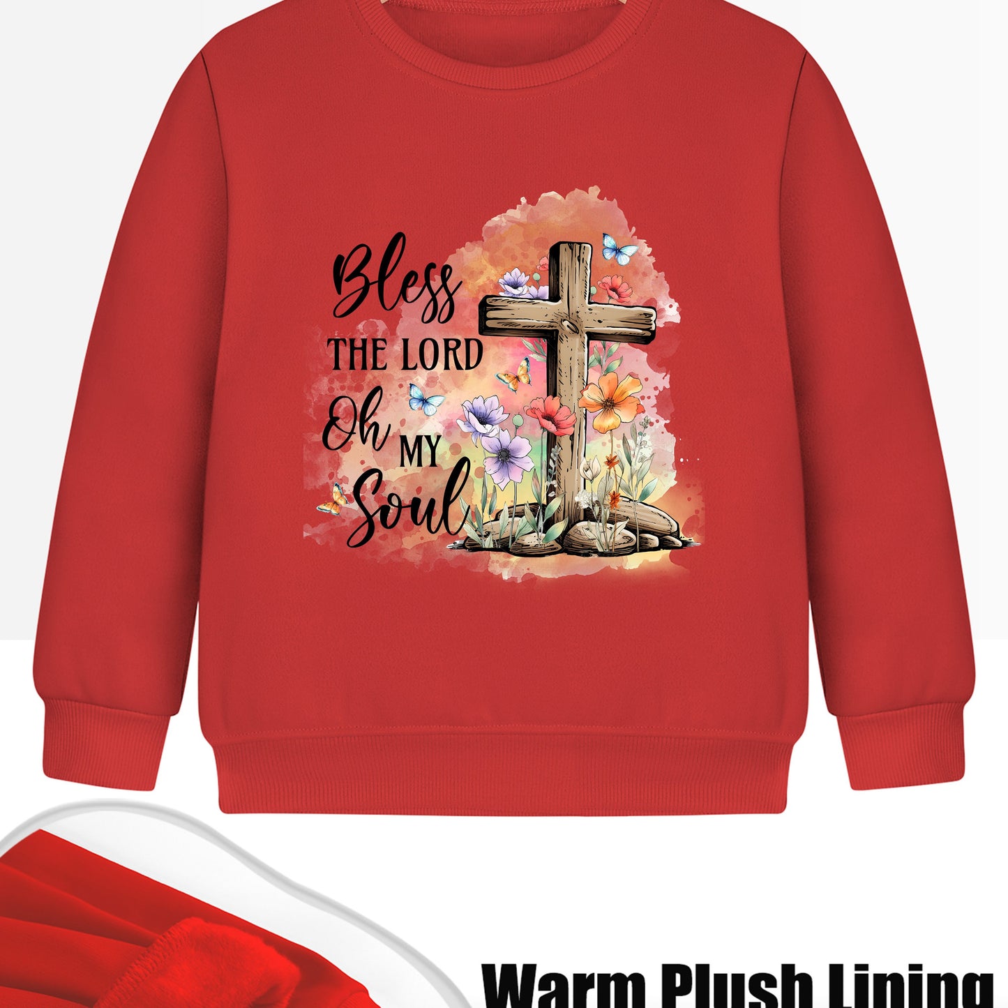 Bless The Lord Oh My Soul Youth Christian Pullover Sweatshirt claimedbygoddesigns