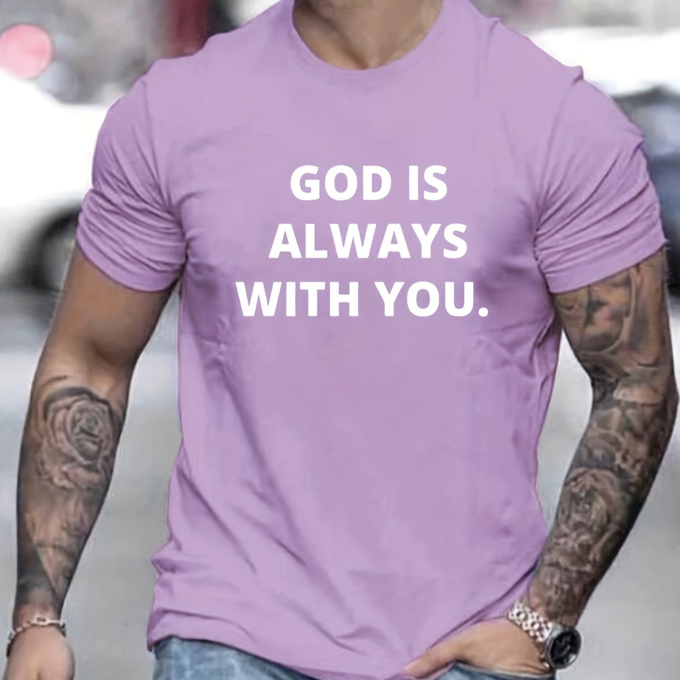 God Is Always With You Men's Christian T-shirt claimedbygoddesigns