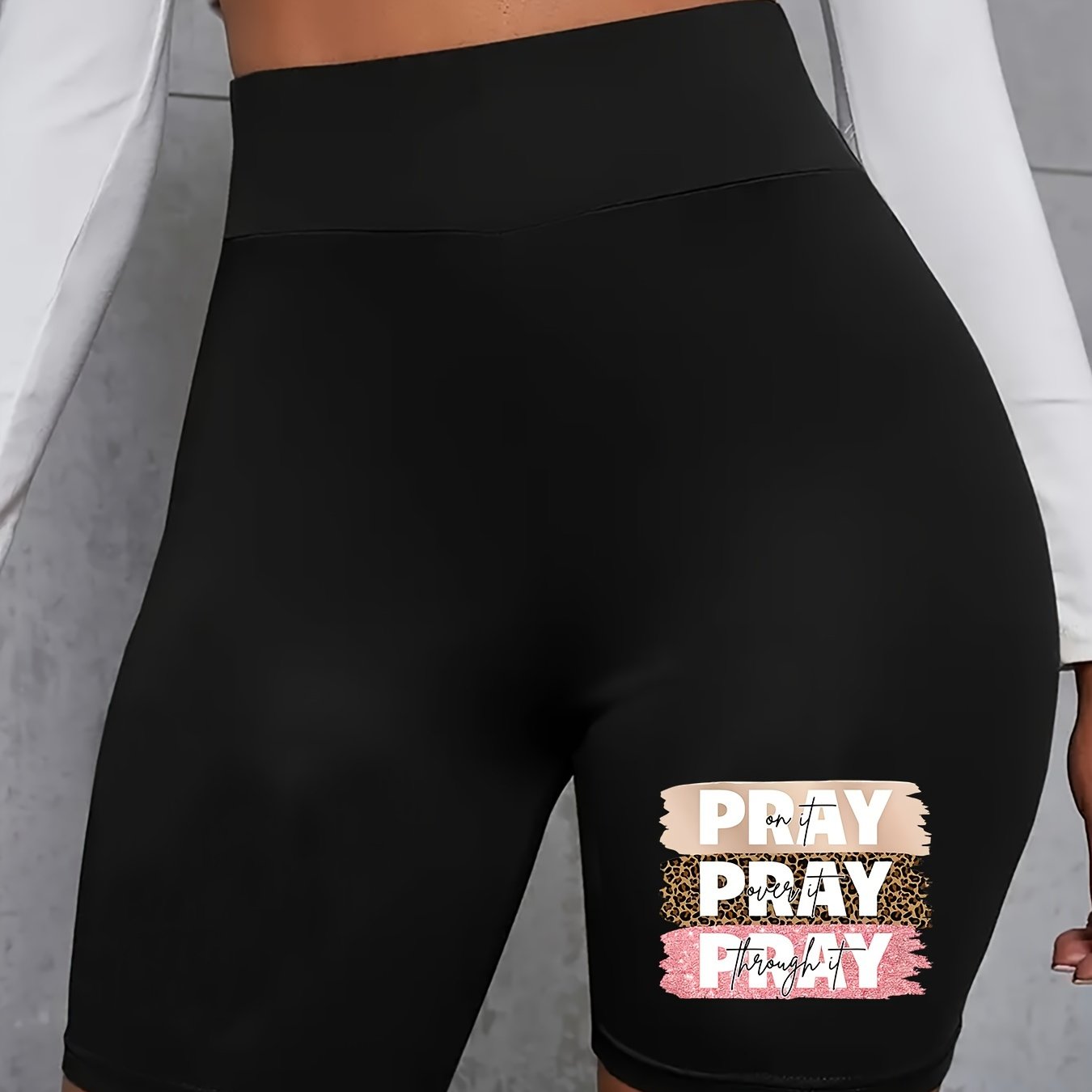 Pray On It, Over It, Through It High Waist Women's Christian Shorts claimedbygoddesigns