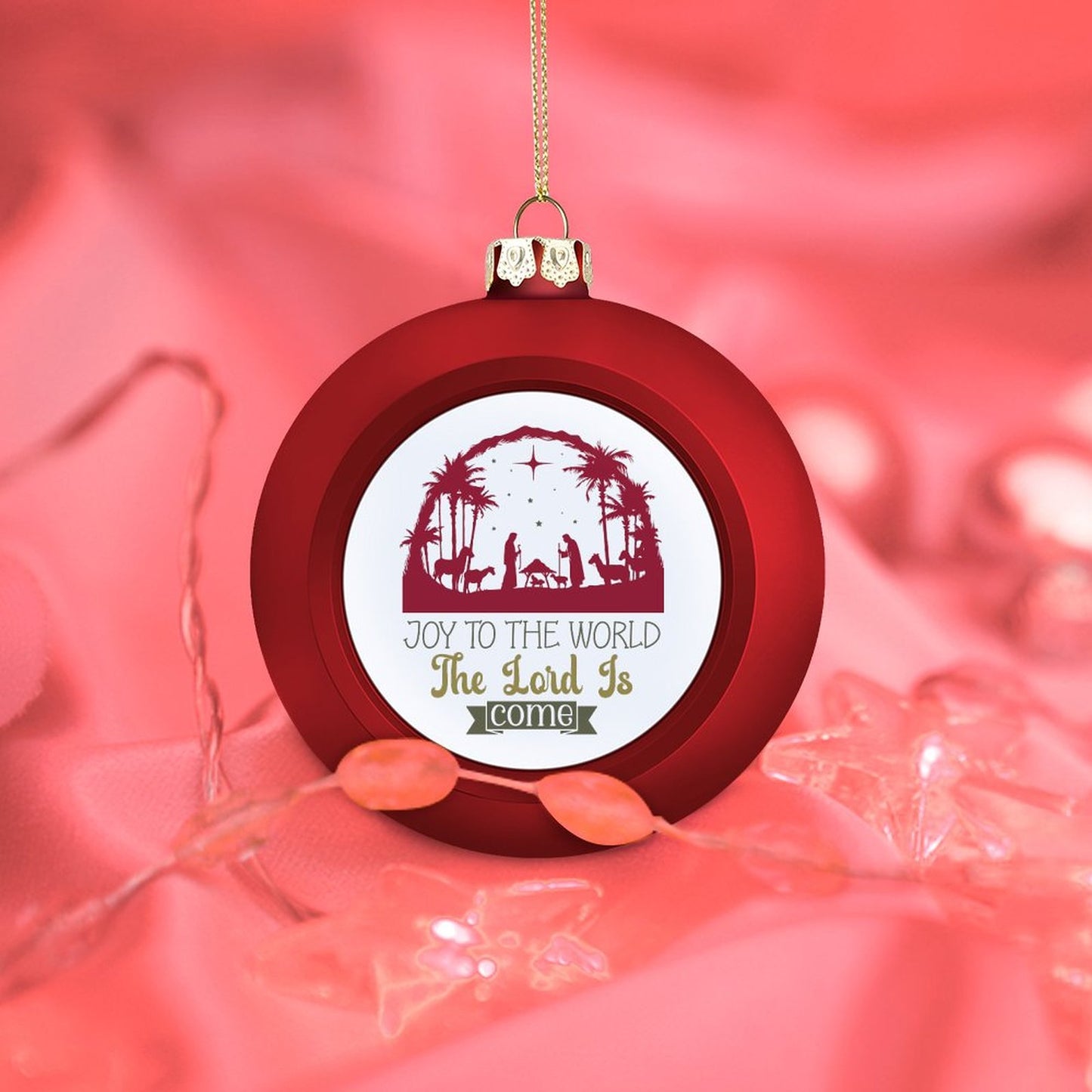 Joy To The World The Lord Is Come Christian Christmas Tree Hanging Ball