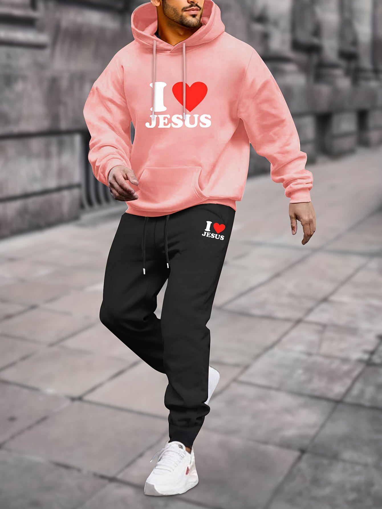 I Love Jesus Men's Christian Casual Outfit claimedbygoddesigns