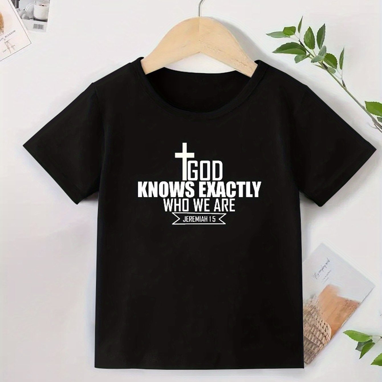 GOD KNOWS EXACTLY WHO WE ARE Youth Christian T-shirt claimedbygoddesigns