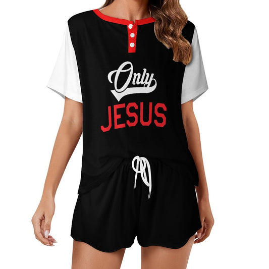 Only Jesus Women's Christian Pajamas Short Set SALE-Personal Design