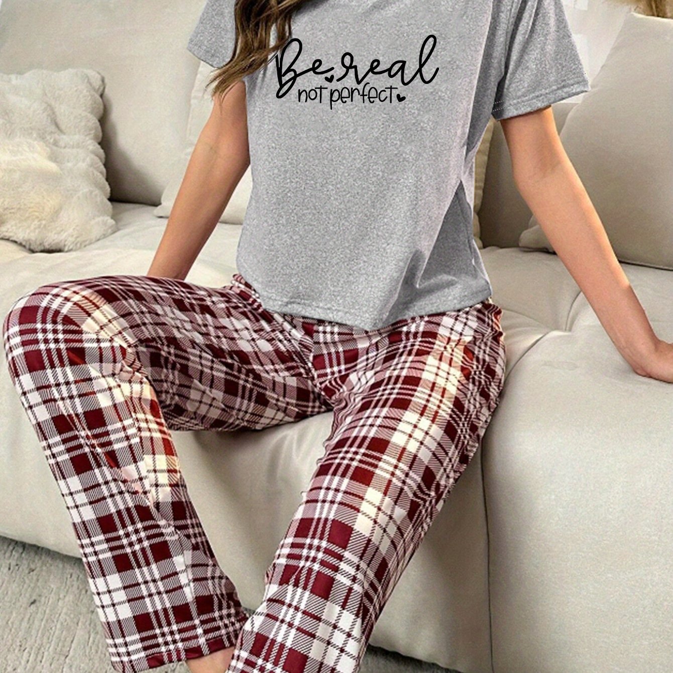 Be Real Not Perfect Women's Christian Pajama Set claimedbygoddesigns