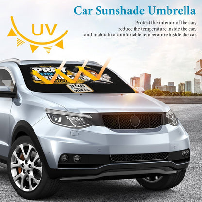 Pray for My Driving… Seriously Christian Car Sunshade Umbrella - ClaimedbyGodDesigns