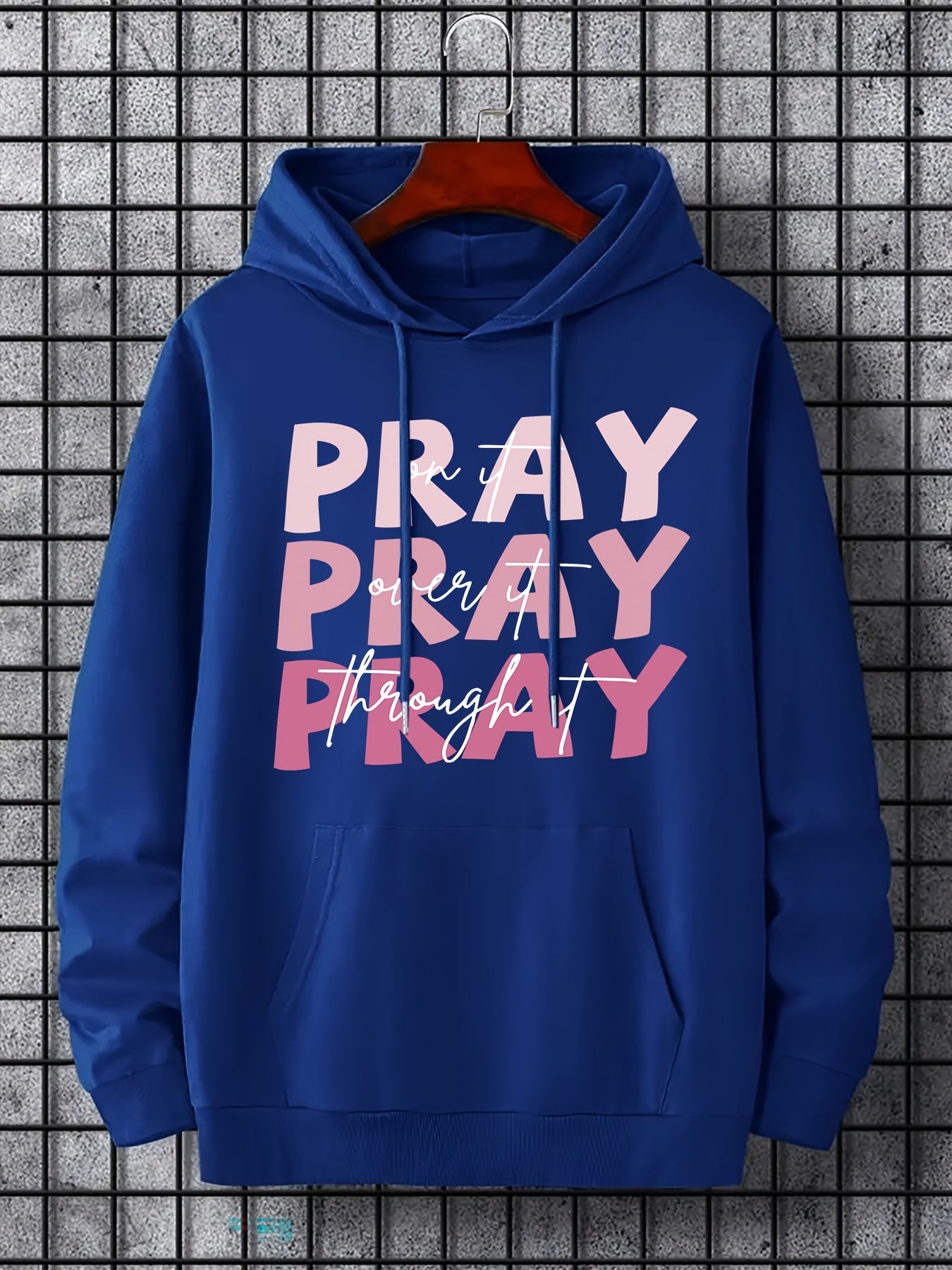 Pray On It Pray Over It Pray Through It Women's Christian Pullover Hooded Sweatshirt claimedbygoddesigns
