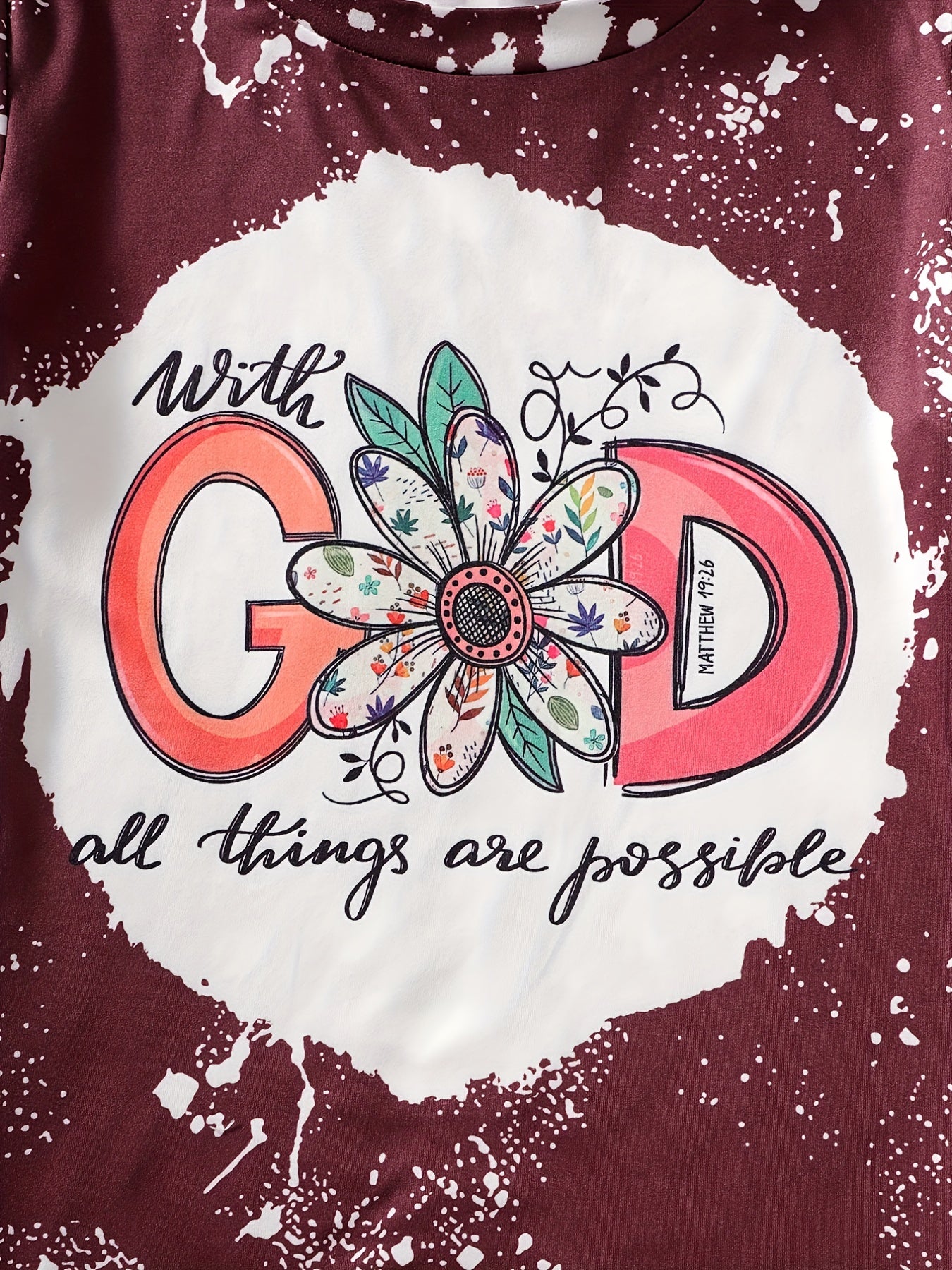 With God All Things Are Possible Youth Christian Casual Outfit claimedbygoddesigns