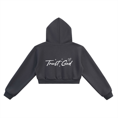 Trust Him He Is Still Writing Your Story Women's Christian Cropped Hooded Sweatshirt
