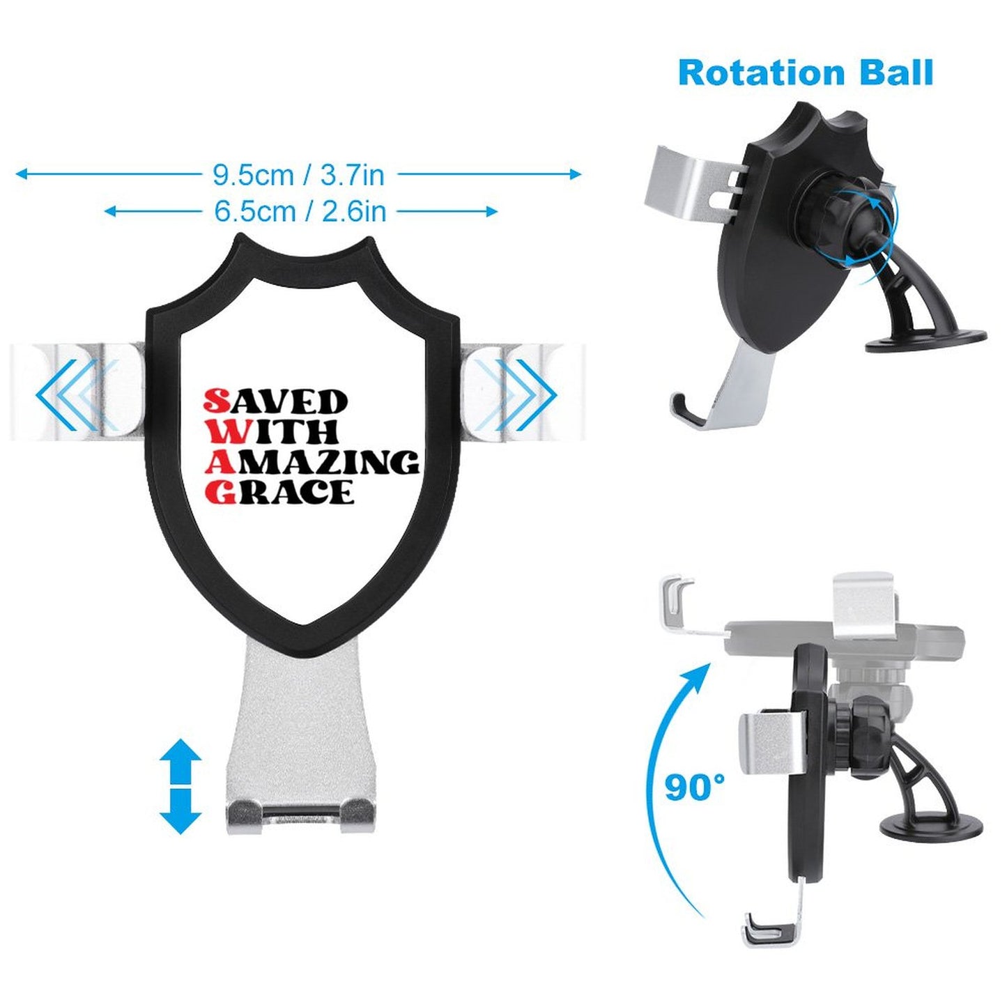 SWAG Saved With Amazing Grace Christian Car Mount Mobile Phone Holder SALE-Personal Design