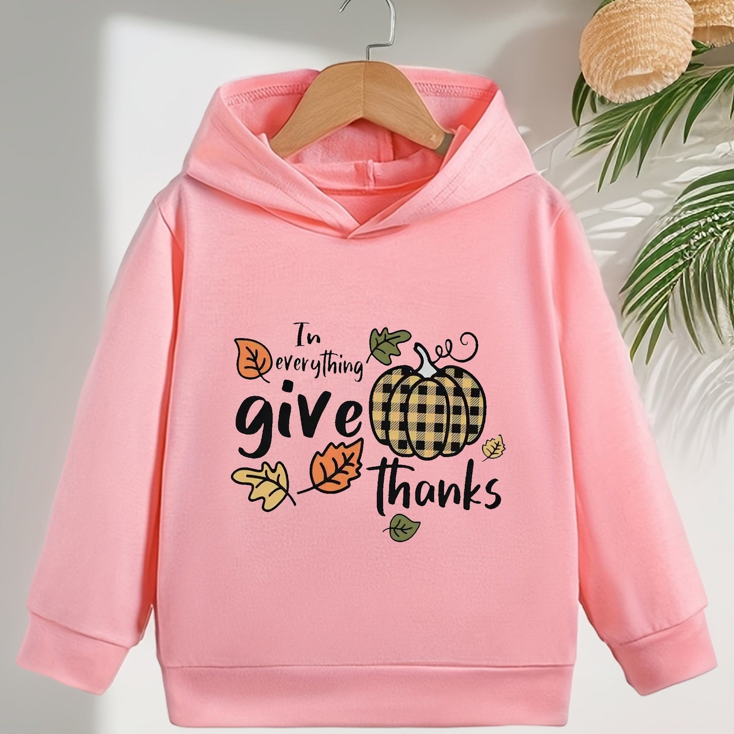In Everything Give Thanks (thanksgiving themed) Youth Christian Pullover Hooded Sweatshirt claimedbygoddesigns