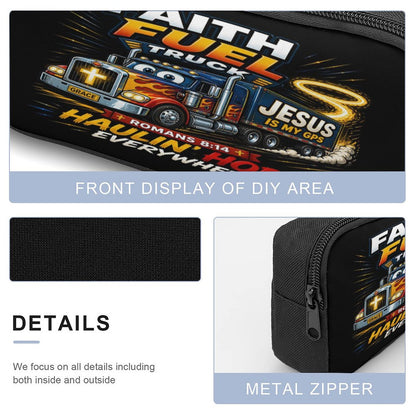 Faith Fuel Truck Christian 3 PCS Bag Set (Backpack, Lunch Bag and Pencil Case) - ClaimedbyGodDesigns