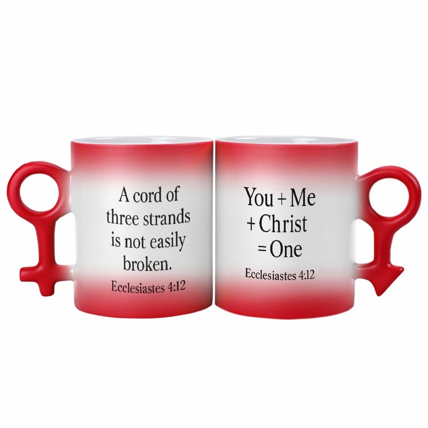 Christian Couple Color-Changing Mugs – Ecclesiastes 4:12 Unity Gift Set
