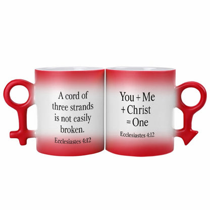 Christian Couple Color-Changing Mugs – Ecclesiastes 4:12 Unity Gift Set