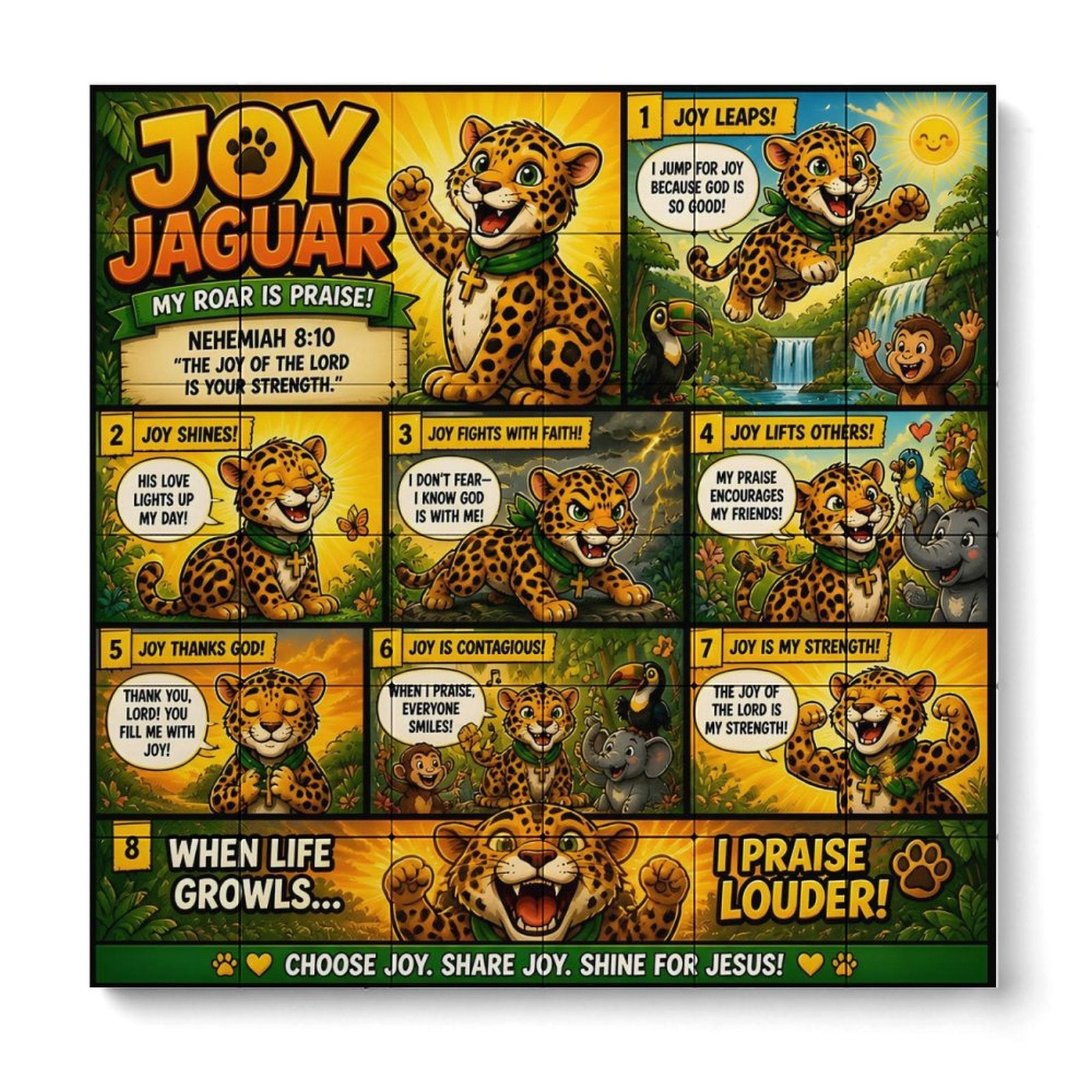 Joy Jaguar – Building Block Puzzle Ornament - ClaimedbyGodDesigns