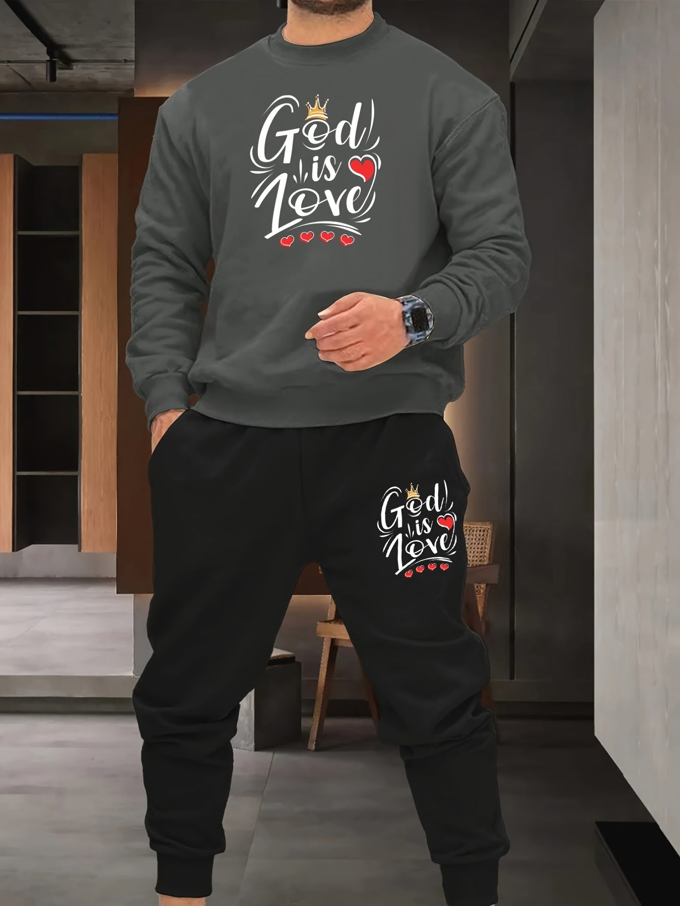 God Is Love Men's Christian Casual Outfit claimedbygoddesigns