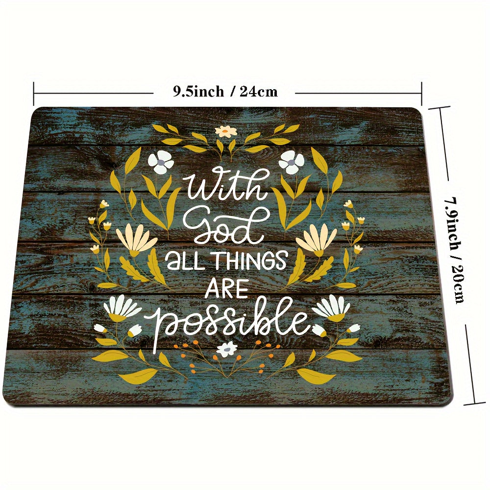 1pc With God All Things Are Possible Christian Computer Mouse Pad claimedbygoddesigns