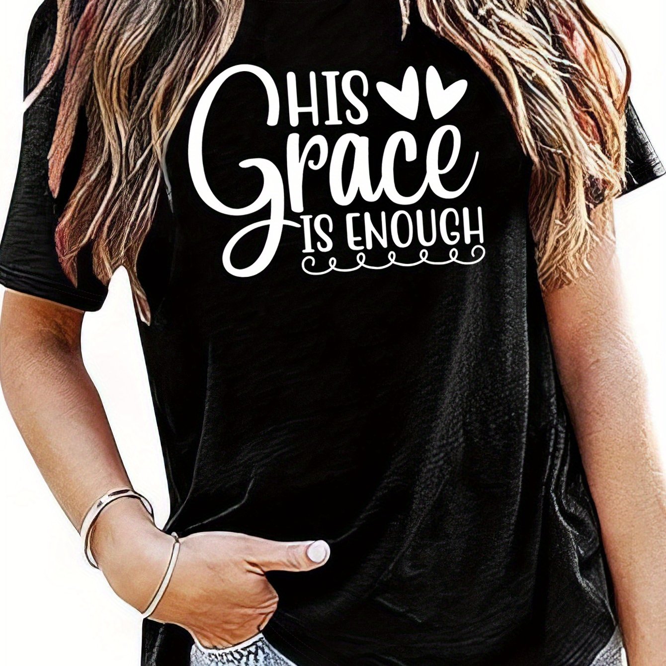 His Grace Is Enough Women's Christian T-shirt claimedbygoddesigns