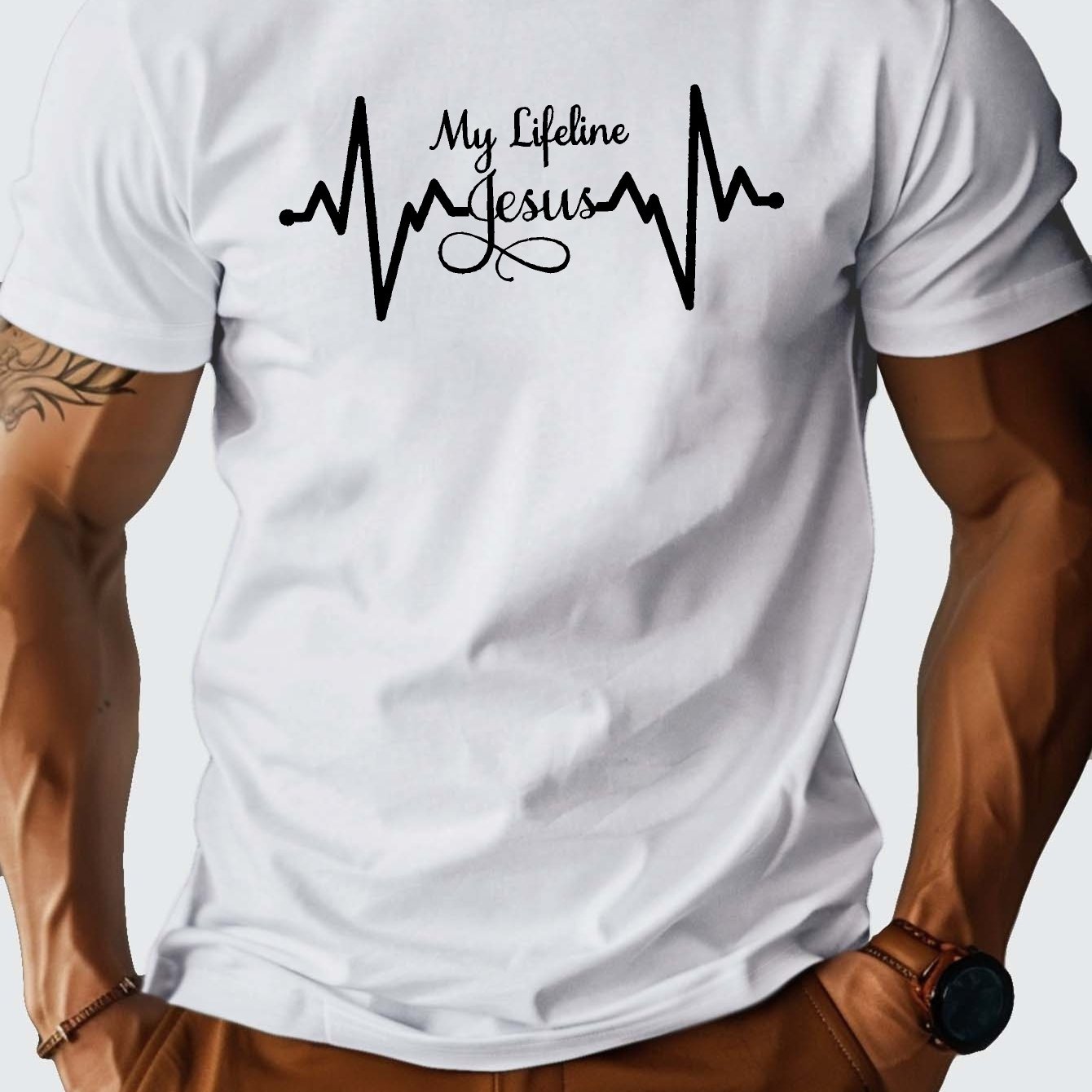 My Lifeline Is Jesus Men's Christian T-shirt claimedbygoddesigns