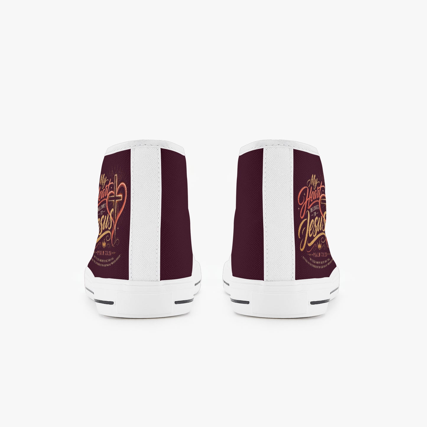 My Heart Belongs To Jesus Christian Kid’s High - Top Canvas Shoes - ClaimedbyGodDesigns